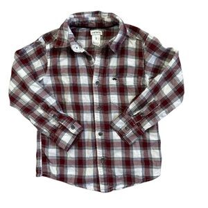 Carter's Size 5 Red Plaid Kids Button Up Long Sleeved Shirt